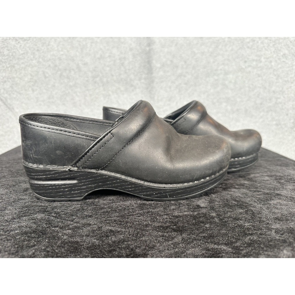 Dansko Professional Clogs EU 41 Wide Black Leather Nursing Work Shoes